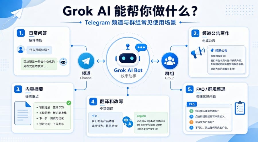Telegram Grok AI 怎么用?Grok Bot 设置、提示词与频道效率教程 配图 3
